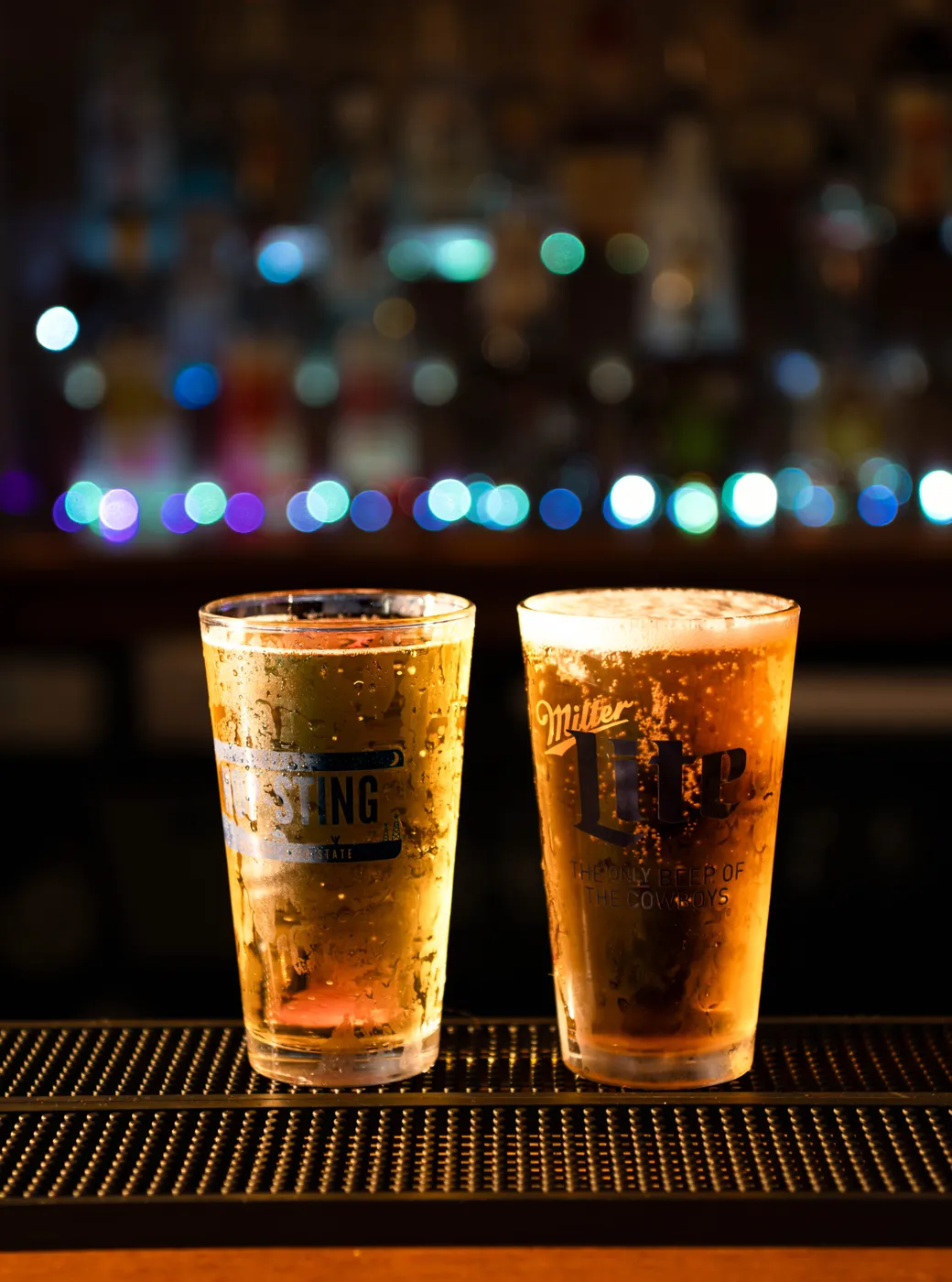 Cold draft beers lined up at Backstreet Bar & Grill